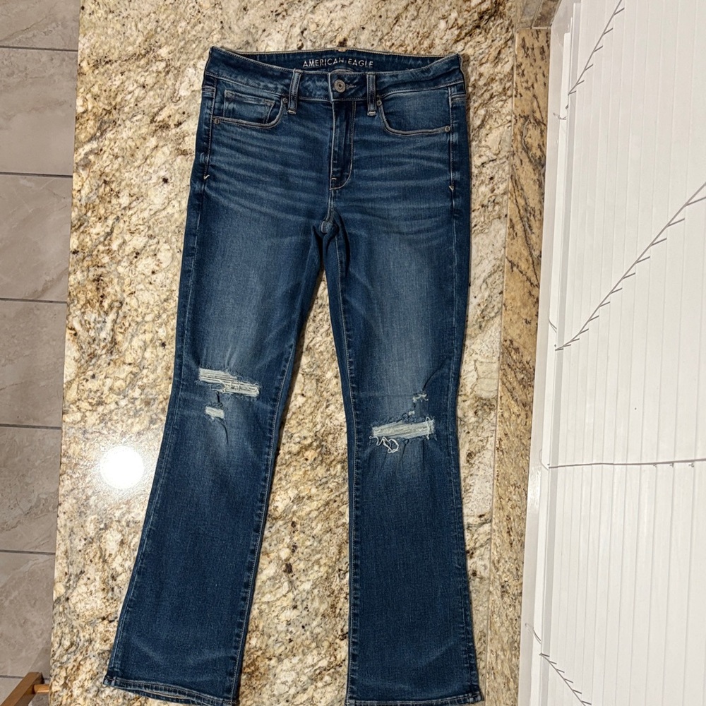 American Eagle Outfitters Dark Blue Skinny Kick Jeans